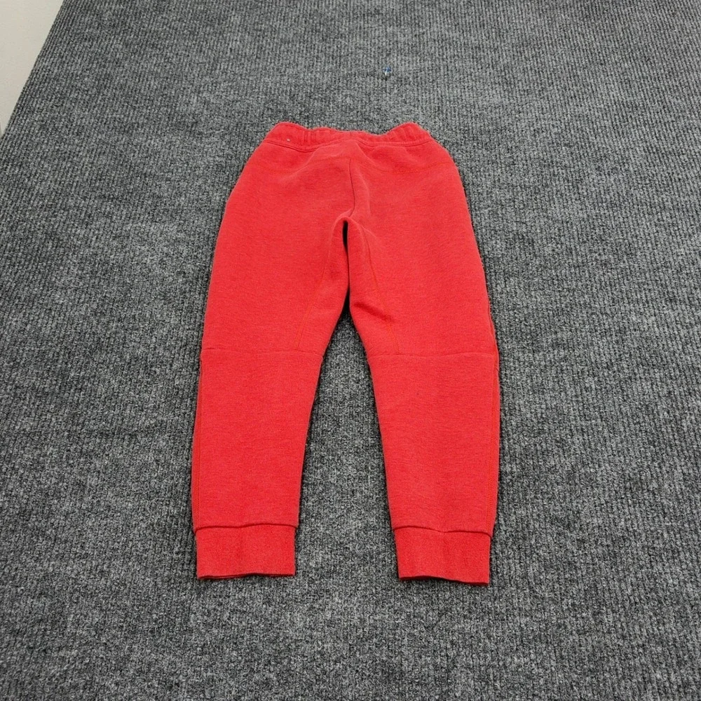 Nike Tech Fleece Joggers Boys S Red Cotton Blend Tapered Sweatpants Athletic